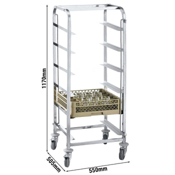 Wózek na naczynia ze stali nierdzewnej - na 6 koszy - Prime Gastro