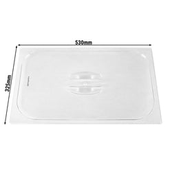 (6 szt.) Pokrywa GN 1/1 - z poliwęglanu - 530x325mm - Wysokość:27mm - przezroczysta