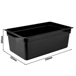 (6 szt.) Pojemnik GN z poliwęglanu - GN 1/1 - 200mm - Czarny - Pojemność:25,6L