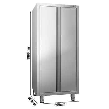 Szafka na przybory kuchenne- 800x600mm - 2 drzwi na zawiasach- Wysokość: 1800mm - Prime Gastro