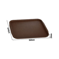 Taca stołówkowa - 360 x 270 mm - brązowa
