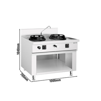 Kuchenka gazowa Wok - 30 kW - 2 palniki - włącznie z mini kolumną wodną