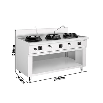 Kuchenka gazowa Wok - 45 kW - 3 palniki - 2 mini kolumny wodne