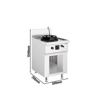 Kuchenka gazowa Wok - 15 kW - 1 palnikowa - włącznie z pojedynczą mini kolumną wodną