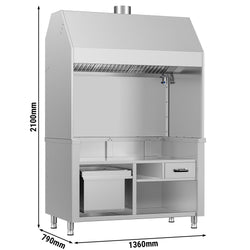 Element neutralny do grilla na węgiel drzewny / gazowego BERLIN - 1360 mm - stal nierdzewna