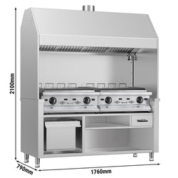 Grill gazowy BERLIN - 1760 mm - stal nierdzewna