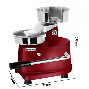 Manualna maszyna do hamburgerów - Ø 130 mm - Czerwona - Prime Gastro