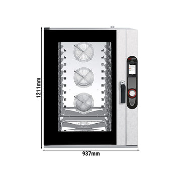 Piec konwekcyjno-parowy - Touch - 12x GN 1/1 - włącznie z systemem mycia - Prime Gastro