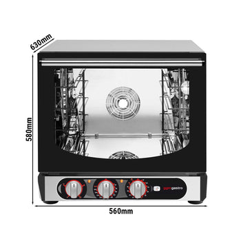 Piec konwekcyjny KOMPAKT - z funkcją pary - Manualny - włącznie z 4 blachami 450x340mm - Prime Gastro
