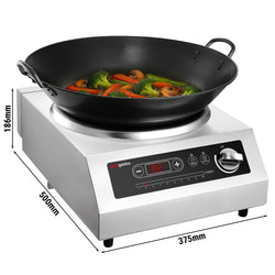 (2 szt.) Wok indukcyjny - 3,5kW - 1 pole - Ø460mm - z patelnią wok w komplecie