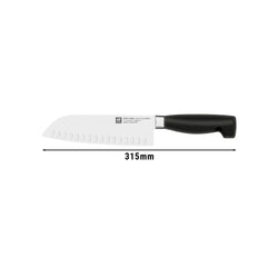ZWILLING | VIER STERNE – nóż Santoku z ostrzem karbowanym – 180 mm