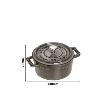 STAUB | LA COCOTTE - Mini Cocotte - Ø 100mm - Żeliwo - Grafitowy szary - Prime Gastro