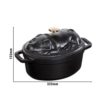 STAUB | LA COCOTTE - Cocotte - Pokrywka - owalna - 170mm - Żeliwo - Czarny - Prime Gastro