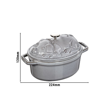STAUB | LA COCOTTE - Cocotte - Pokrywka - owalna - 170mm - Żeliwo - Grafitowy szary - Prime Gastro