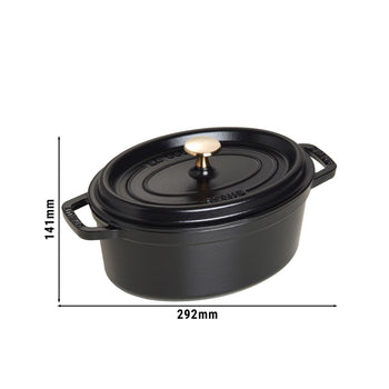 STAUB | LA COCOTTE - Cocotte - owalna - 230mm - Żeliwo - Czarny - Prime Gastro