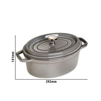 STAUB | LA COCOTTE - Cocotte - owalna - 230mm - żeliwo - kolor grafitowo-szary - Prime Gastro