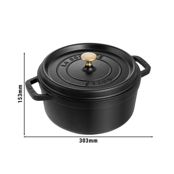 STAUB | LA COCOTTE - Cocotte - Ø 240mm - Żeliwo - Czarny - Prime Gastro