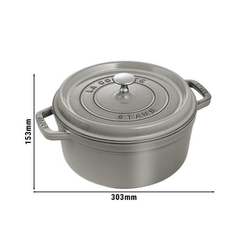 STAUB | LA COCOTTE - Cocotte - Ø 240mm - Żeliwo - Grafitowy szary - Prime Gastro
