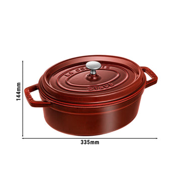 STAUB | LA COCOTTE - Cocotte - Ø 270mm - Żeliwo - Grenadynowa czerwona - Prime Gastro