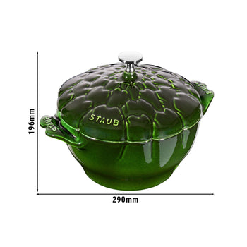 STAUB | LA COCOTTE - Cocotte - Karczoch - 220mm - Żeliwo - Bazyliowa zieleń - Prime Gastro