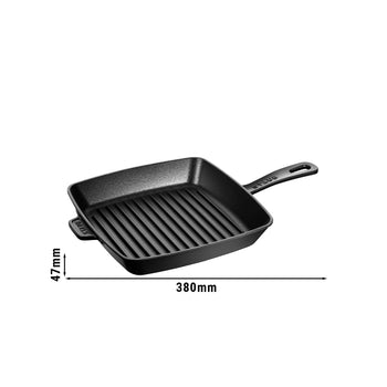 STAUB | PATELNIE GRILLOWE - American Grill - 260x260mm - Żeliwo - Czarny - Prime Gastro