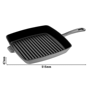 STAUB | PATELNIE GRILLOWE - American Grill - 300x300mm - Żeliwo - Grafitowy szary - Prime Gastro
