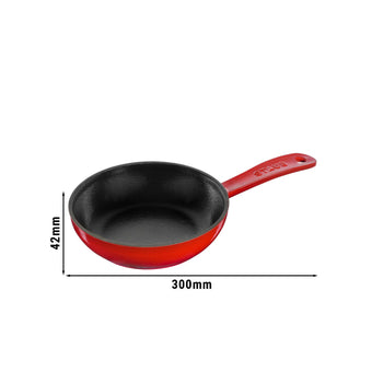 STAUB | PATELNIA - Patelnia do smażenia - Ø 160mm - Żeliwna - Wiśniowa czerwień | Okrągła - Prime Gastro