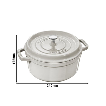 STAUB | LA COCOTTE - Cocotte - Ø 180mm - Żeliwo - Biała trufla - Prime Gastro