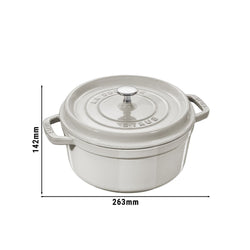 STAUB | LA COCOTTE - Cocotte - Ø 200mm - Żeliwo - Biała trufla