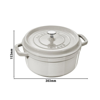 STAUB | LA COCOTTE - Cocotte - Ø 240mm - Żeliwo - Biała trufla - Prime Gastro