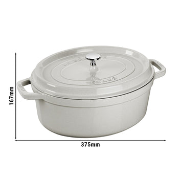 STAUB | LA COCOTTE - Cocotte - owalna - 310mm - Żeliwo - Biała trufla - Prime Gastro