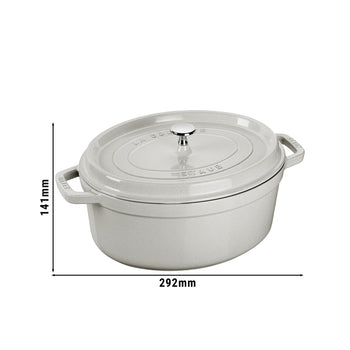 STAUB | LA COCOTTE - Cocotte - owalna - 230mm - Żeliwo - Biała trufla - Prime Gastro