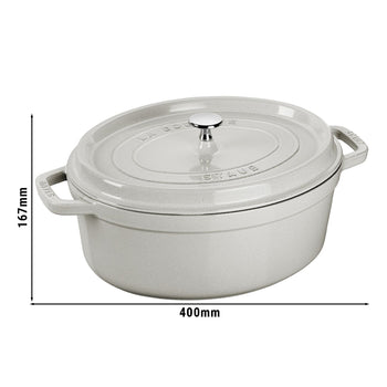 STAUB | LA COCOTTE - Cocotte - owalna - 330mm - żeliwo - biała trufla - Prime Gastro