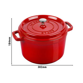 STAUB | LA COCOTTE - Cocotte - Ø 240mm - Żeliwo - Wiśniowa czerwona - Prime Gastro