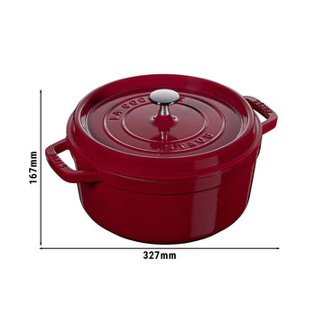 STAUB | LA COCOTTE - Cocotte - Ø 260mm - Żeliwo - Bordowy - Prime Gastro