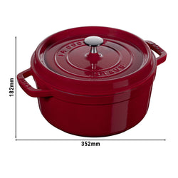 STAUB | LA COCOTTE - Cocotte - Ø 280mm - Żeliwo - Bordowy