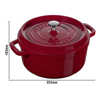 STAUB | LA COCOTTE - Cocotte - Ø 280mm - Żeliwo - Bordowy - Prime Gastro
