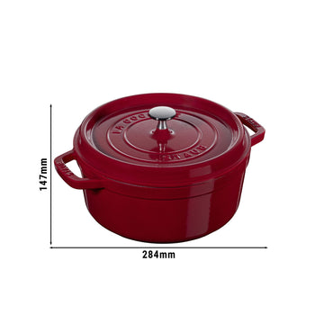 STAUB | LA COCOTTE - Cocotte - Ø 220mm - Żeliwo - Bordowy - Prime Gastro