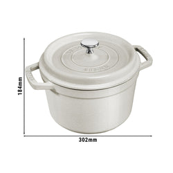 STAUB | LA COCOTTE - głębokie - Ø 240mm - Żeliwo - Biała trufla