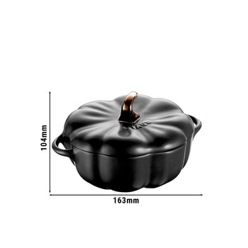 STAUB | CERAMIQUE - Cocotte - Kształt dyni - Ø 120 mm - Ceramika - Czarny - Prime Gastro