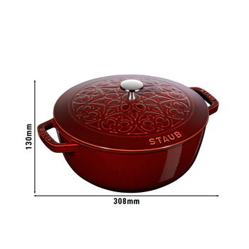 STAUB | LA COCOTTE - Lilia La Marmite - Ø 240mm - Żeliwo - Grenadynowa czerwień - Prime Gastro