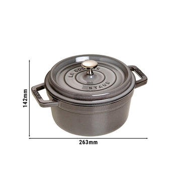STAUB | LA COCOTTE - Cocotte - Ø 200mm - Żeliwo - Grafitowy szary - Prime Gastro