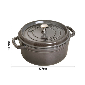 STAUB | LA COCOTTE - Cocotte - Ø 260mm - Żeliwo - Grafitowy szary - Prime Gastro