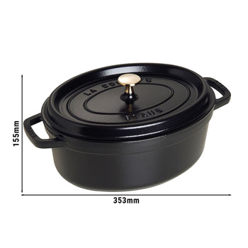 STAUB | LA COCOTTE - Cocotte - owalna - 290mm - Żeliwo - Czarny - Prime Gastro
