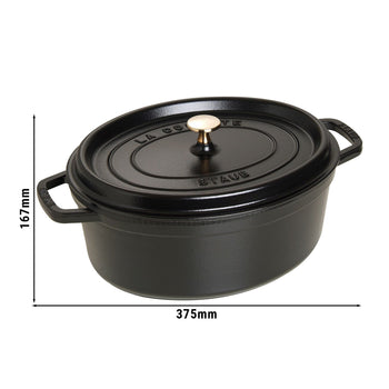 STAUB | LA COCOTTE - Cocotte - owalna - 310mm - Żeliwo - Czarny - Prime Gastro