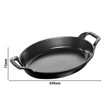 STAUB | SPECIALITIES - Forma do zapiekania - owalna - 280mm - żeliwna - czarna - Prime Gastro