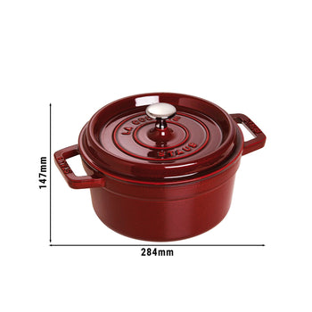 STAUB | LA COCOTTE - Cocotte - Ø 220mm - Żeliwo - Grenadynowa czerwona - Prime Gastro