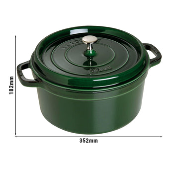 STAUB | LA COCOTTE - Cocotte - Ø 280mm - Żeliwo - Bazyliowa zieleń - Prime Gastro