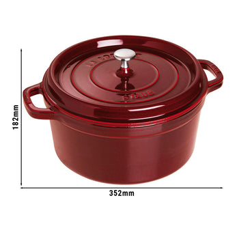 STAUB | LA COCOTTE - Cocotte - Ø 280mm - Żeliwo - Grenadynowa czerwona - Prime Gastro