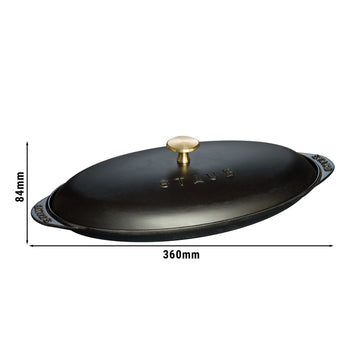 STAUB | SPECIALITIES - Forma do zapiekania z pokrywką - owalna - 310mm - żeliwna - czarna - Prime Gastro